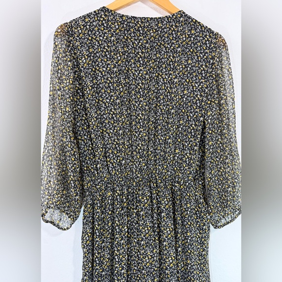 Abercrombie & Fitch Ruffle Hem Faux Wrap Midi Dress High Low w/ Scrunchie Sz M - Picture 8 of 10